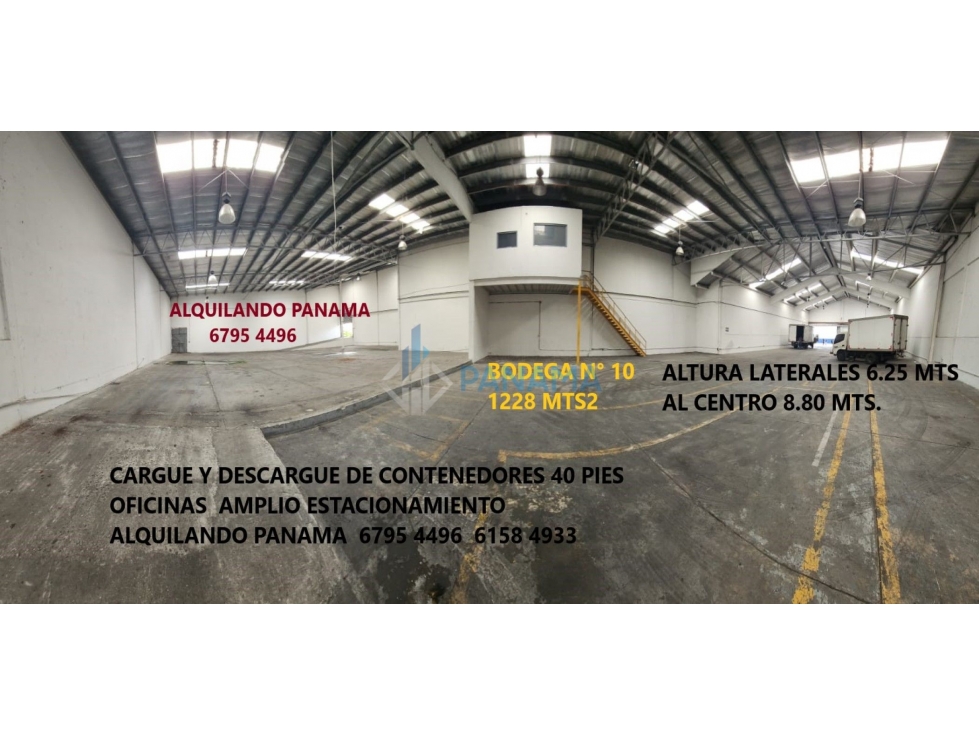 Se Alquila Fabulosa Bodega 1.228 Mts2 Via Tocumen $7.982.00 + Itbms - 1