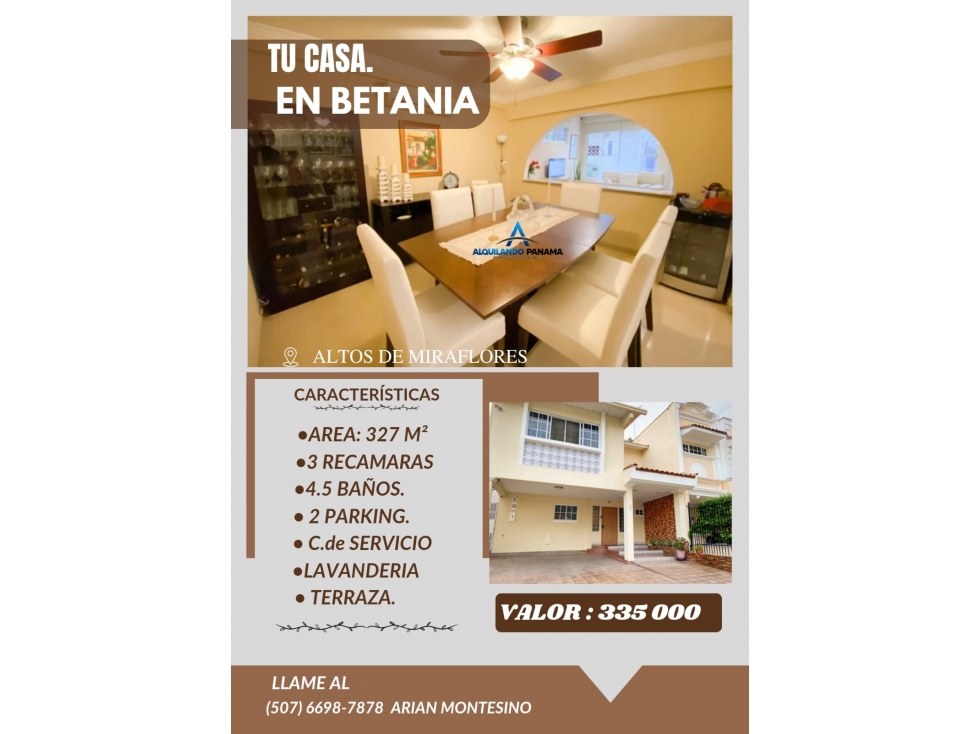 VENTA DE CASA EN BETANIA DUPLEX