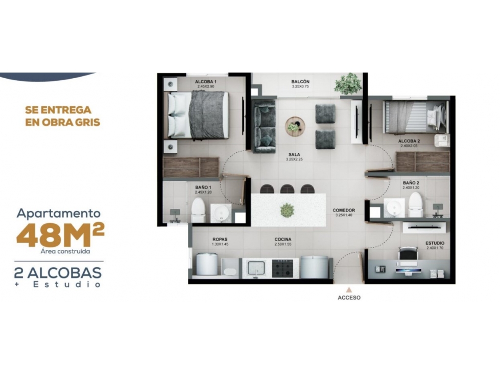 VENDO APTO EN OBRA GRIS, MUY COMERCIAL. EL PORVENIR, RIONEGRO — foto 3