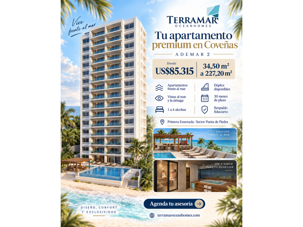 ULTIMOS APARTAMENTOS FRENTE AL MAR EN COVEÑAS