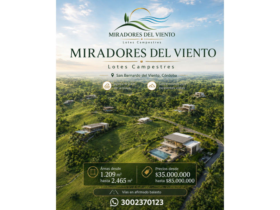 VENTA DE AMPLIOS LOTES EN SAN BERNARDO DEL VIENTO - 4