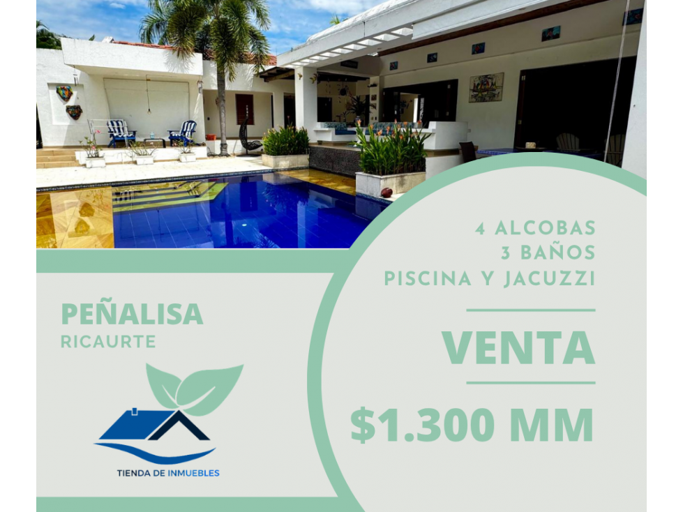 PEÑALISA VENTA CASA 4 ALCOBAS ( RICAURTE) - 1