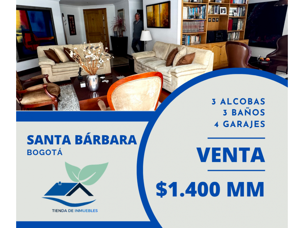 VENTA - SANTA BÁRBARA OCCIDENTAL - 3 ALCOBAS - TERRAZA