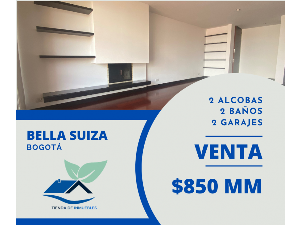 VENTA BELLA SUIZA 2 ALCOBAS