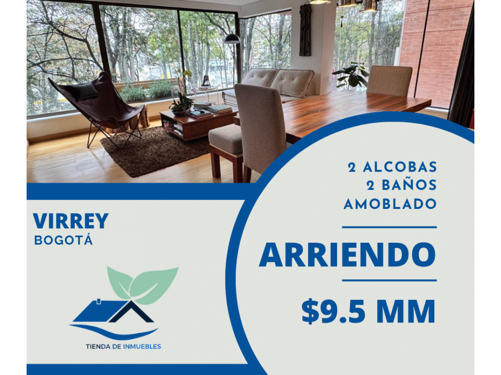 VIRREY - ARRIENDO - 2 ALCOBAS - EXTERIOR