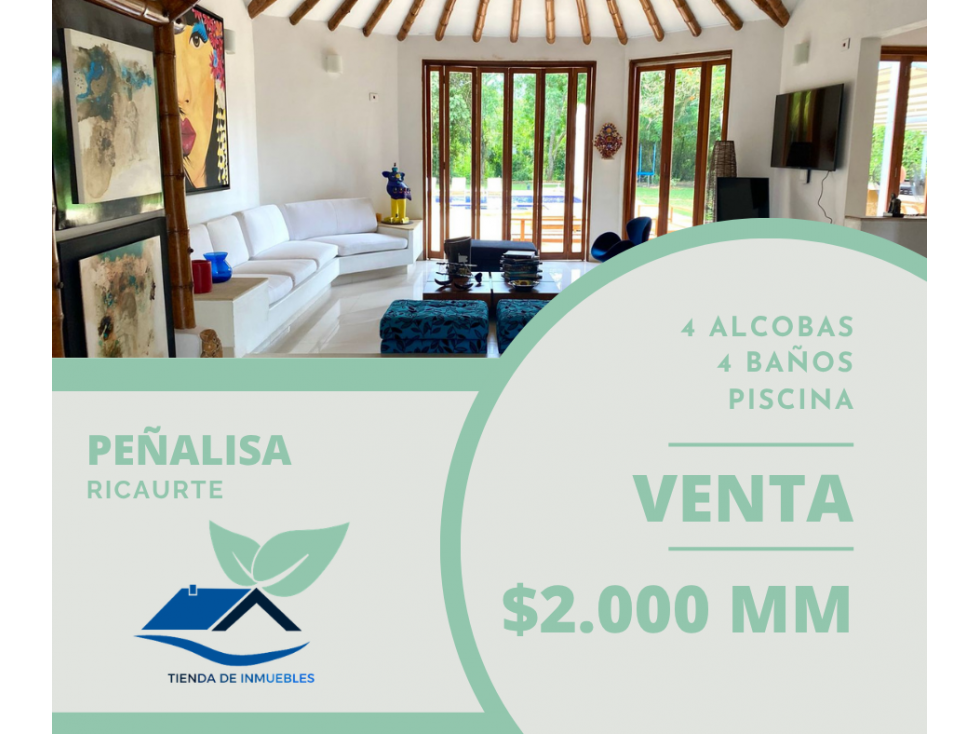 VENTA - CASA EN PEÑALISA - 4 ALCOBAS - AMOBLADA - 1
