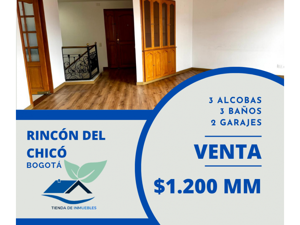 VENTA - RINCON DEL CHICO DÙPLEX INVERTIDO 3 ALCOBAS