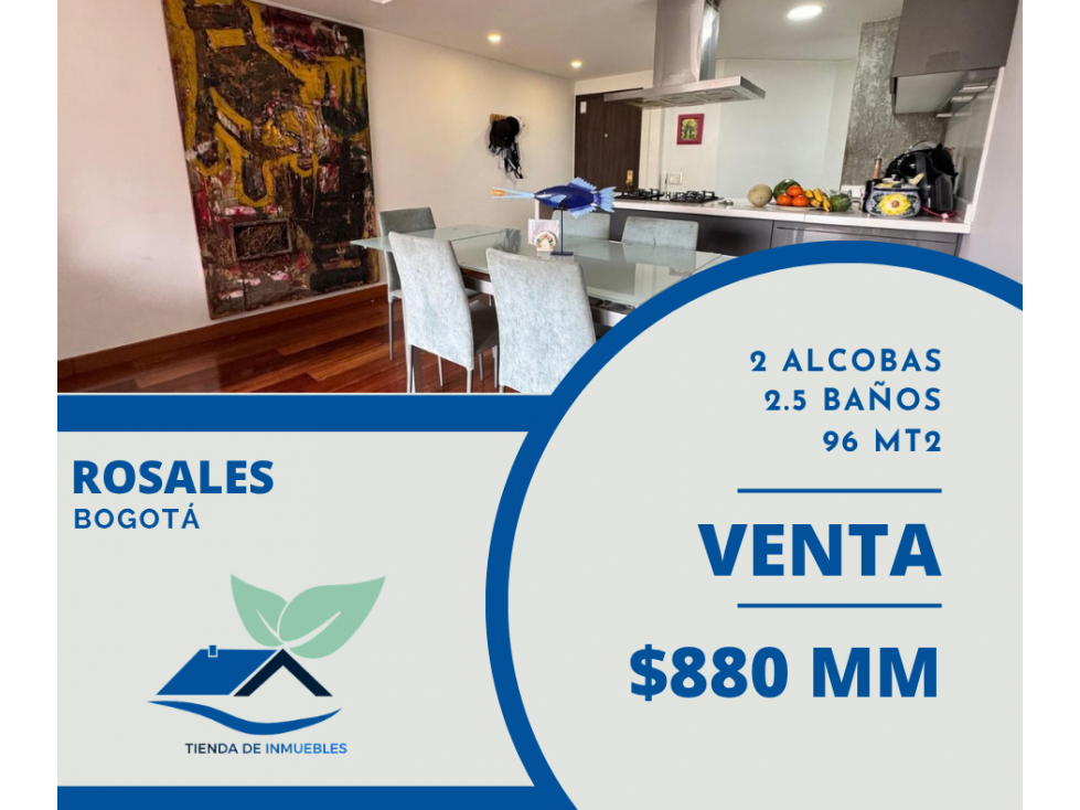 VENTA APTO ROSALES 2 ALCOBAS