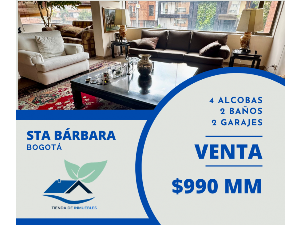 VENTA SANTA BÁRBARA CENTRAL 3 ALCOBAS