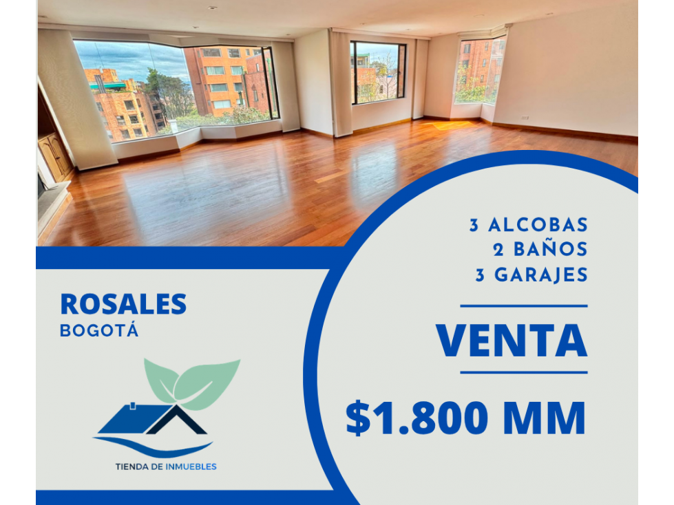 VENTA 3 ALCOBAS ROSALES- CERCA CNG