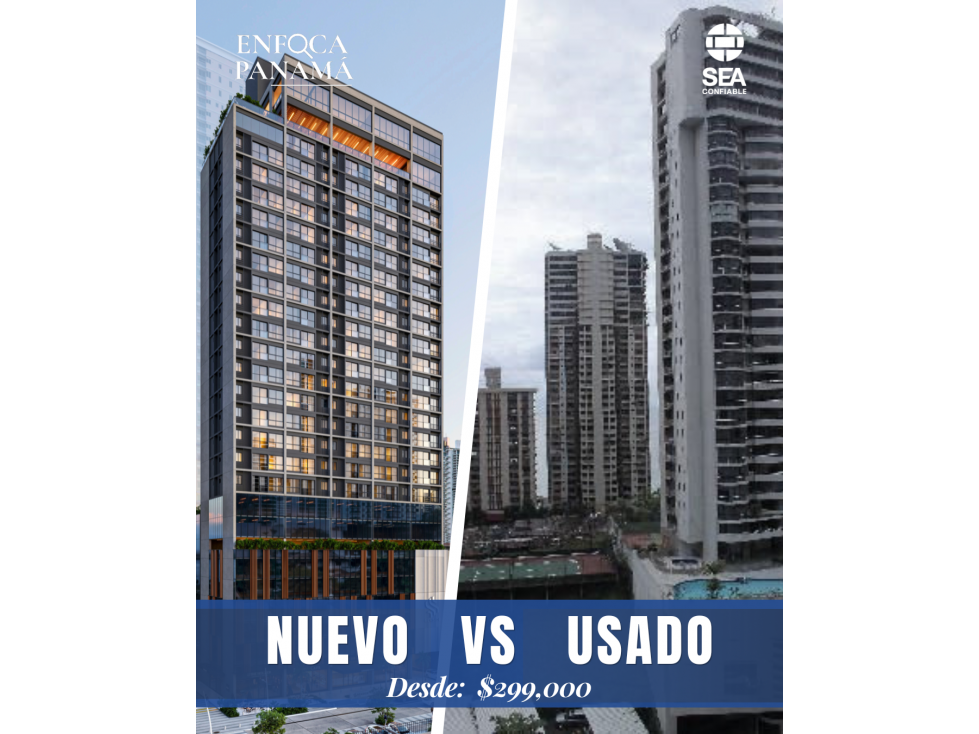 APARTAMENTO NUEVO VS USADO EN BELLA VISTA POR $299K AMOBLADO