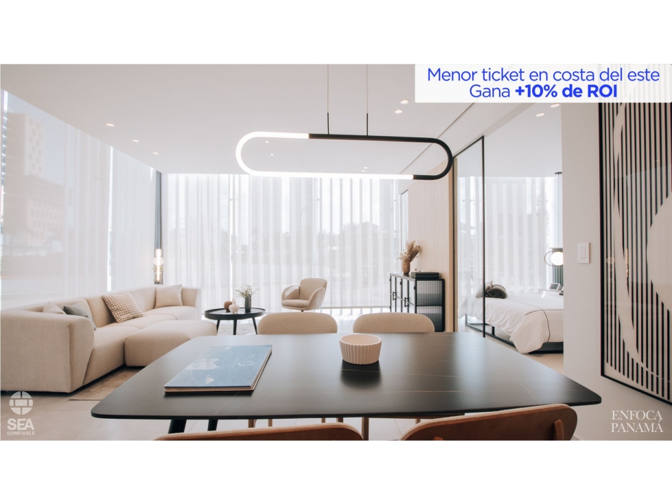 Menor ticket en Costa del Este $273K | 53 m² Airbnb | ROI +10%