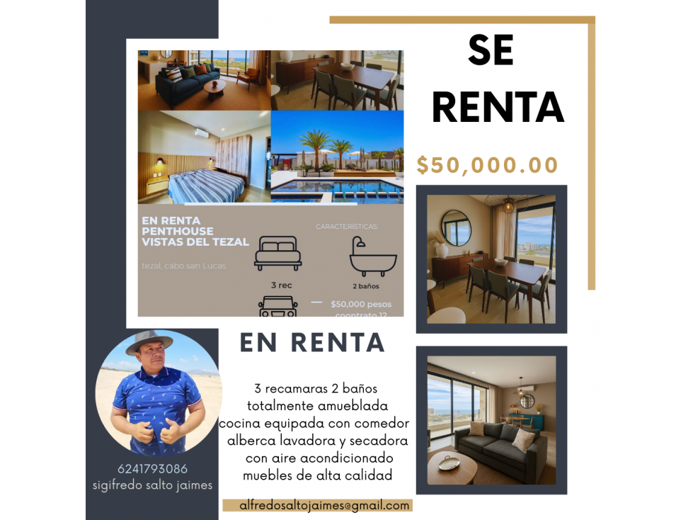 se renta penthouse