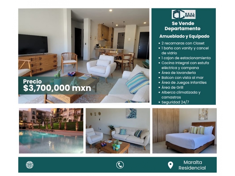 En VENTA Departamento con Vista al Mar,