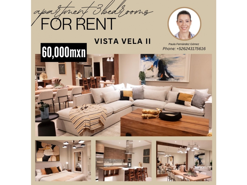 renta departamento en vista vela II