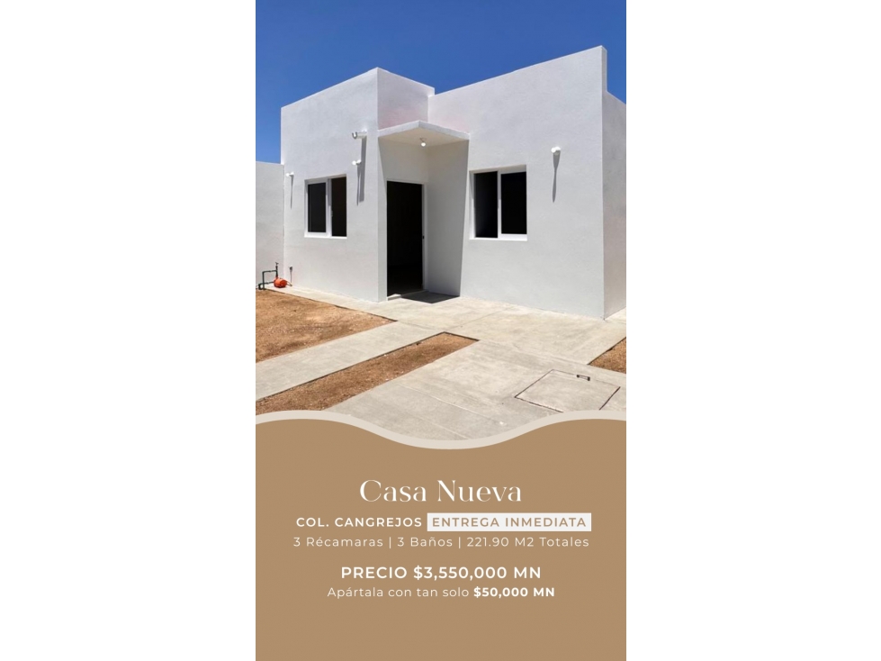 Casa en venta con entrega inmediata en Los Cangrejos, Cabo San Lucas