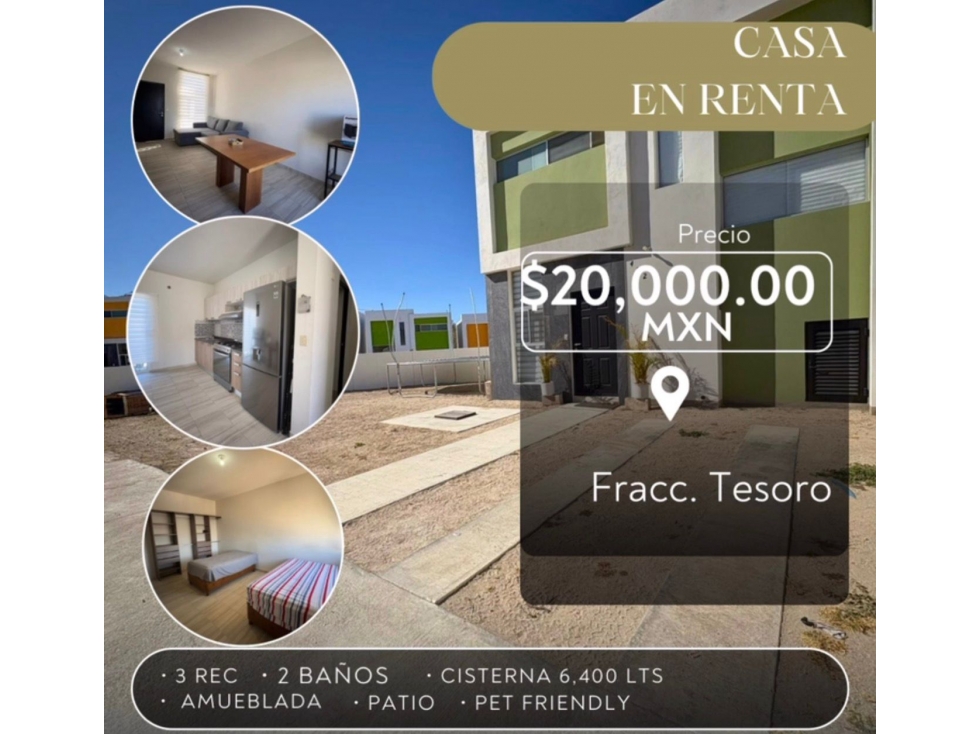 Casa en Renta Fraccionamiento Tesoro.