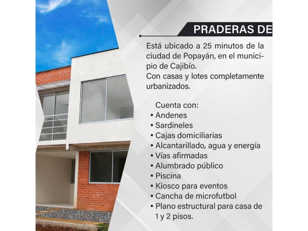 Venta de Lotes Urbanizados en Cajibío, Urb.Praderas de Garrochal - 2