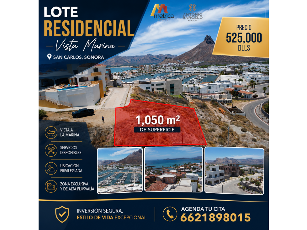 Lote de playa 1050 m2 en VISTA MARINA San Carlos Sonora - 1