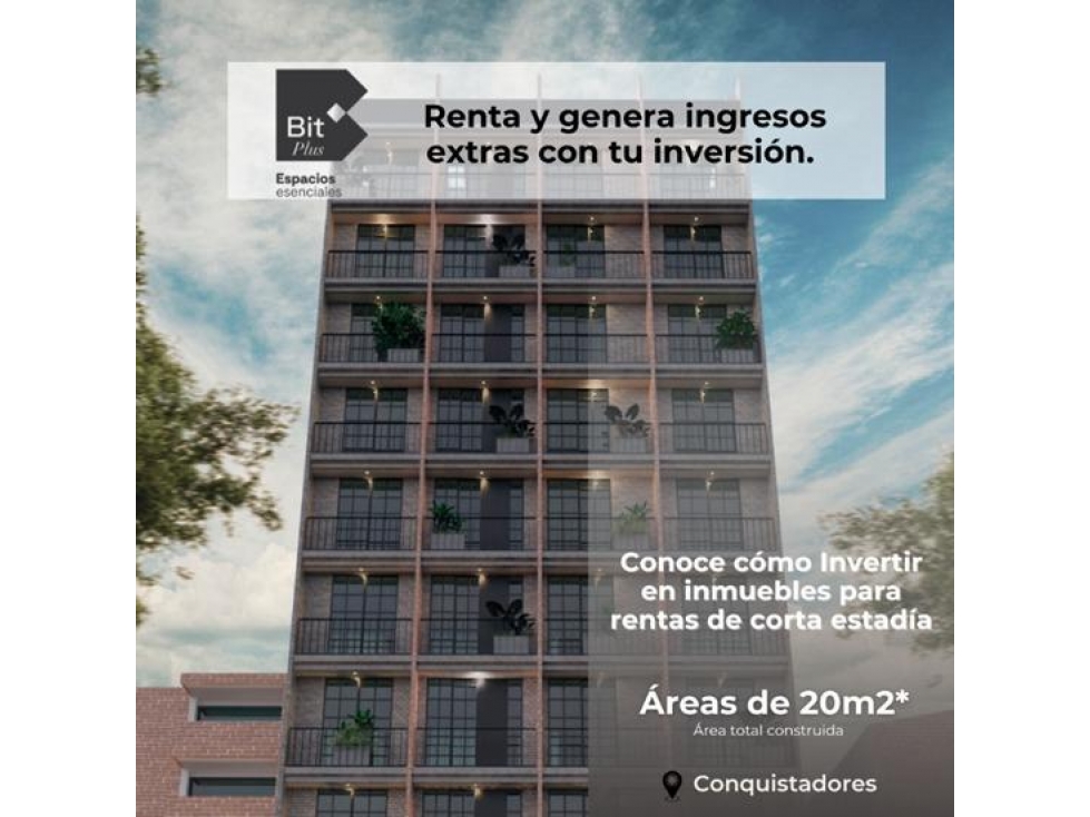 Moderno apartaestudio en Conquistadores ideal para rentas cortas