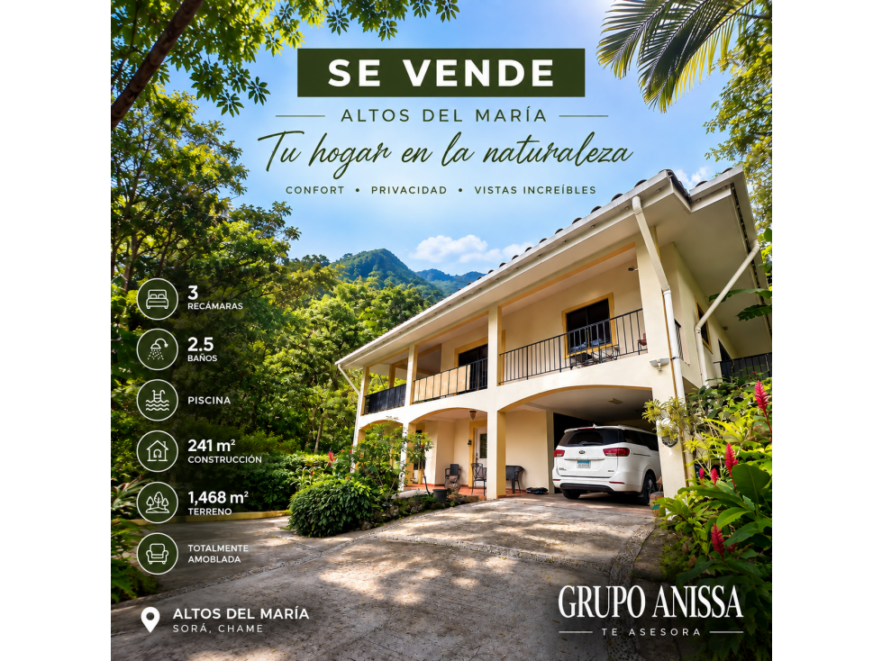 Oportunidad! Se Vende Hermosa Casa en Altos del Maria
