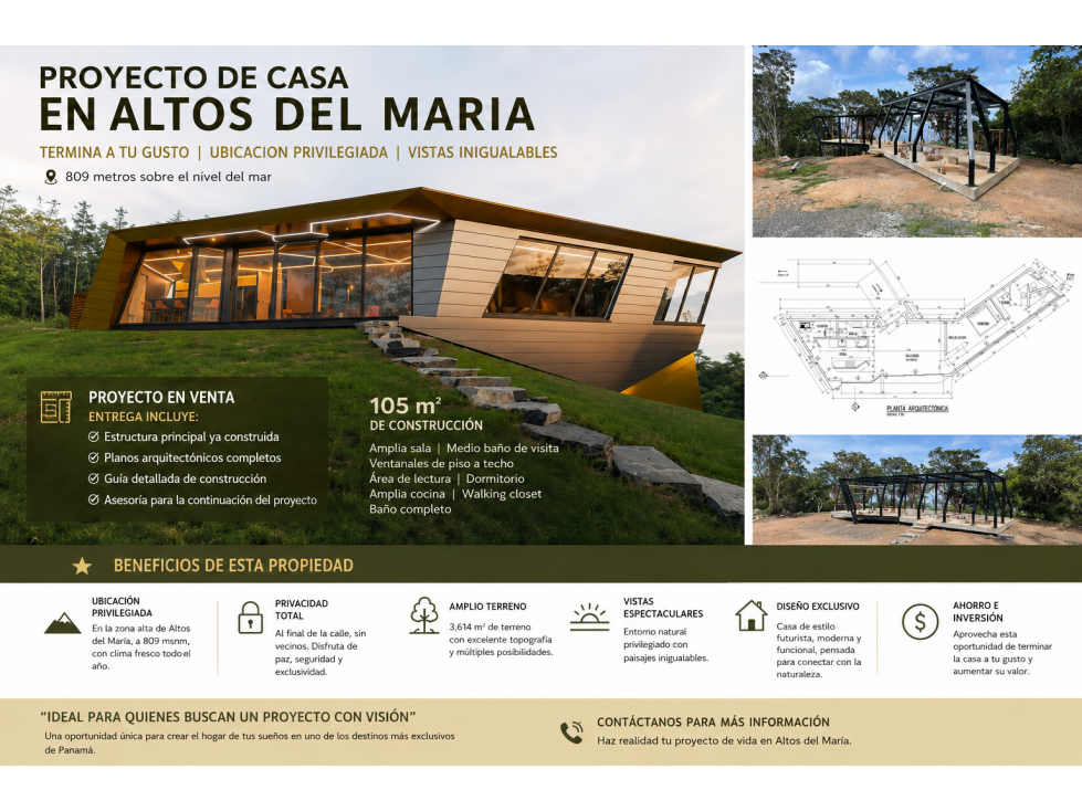 Oportunidad! Se vende Casa Proyecto en ALTOS DEL MARÍA