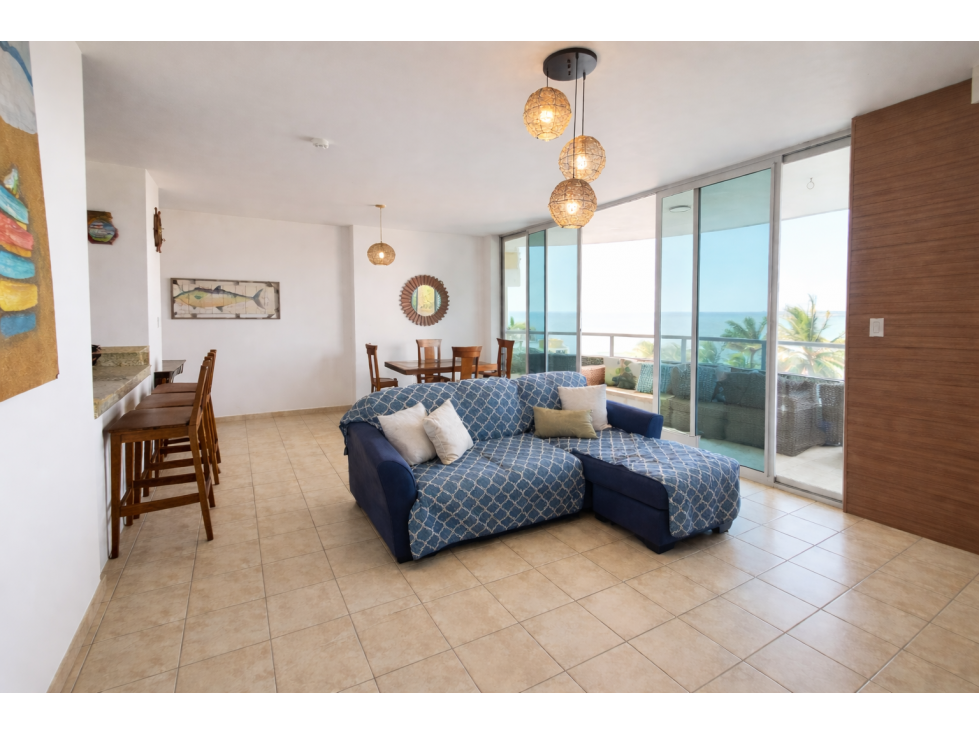 Venta en PH Playa Serena frente al mar apto. 115mt2, amoblado kf