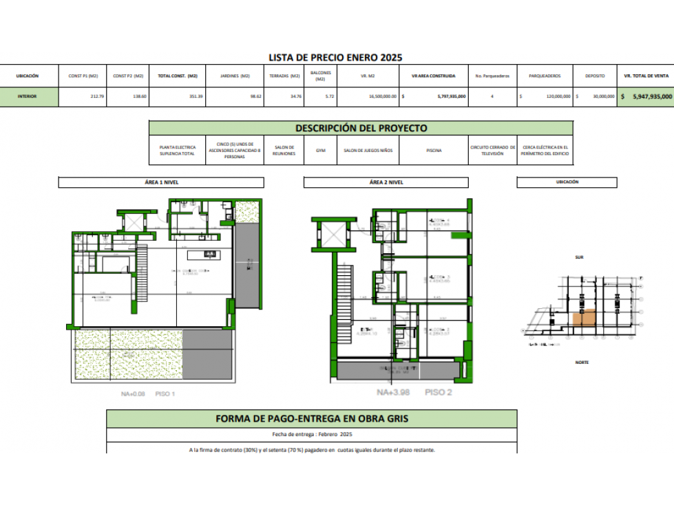 Venta apartamento Obra Gris. CHICO. BOGOTA