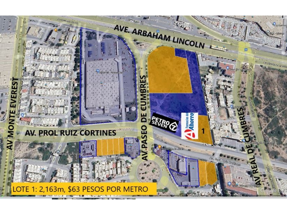 TERRENO EN RENTA CUMBRES FRENTE A REST LA JIRAFA 2163 M2 $ 136.000