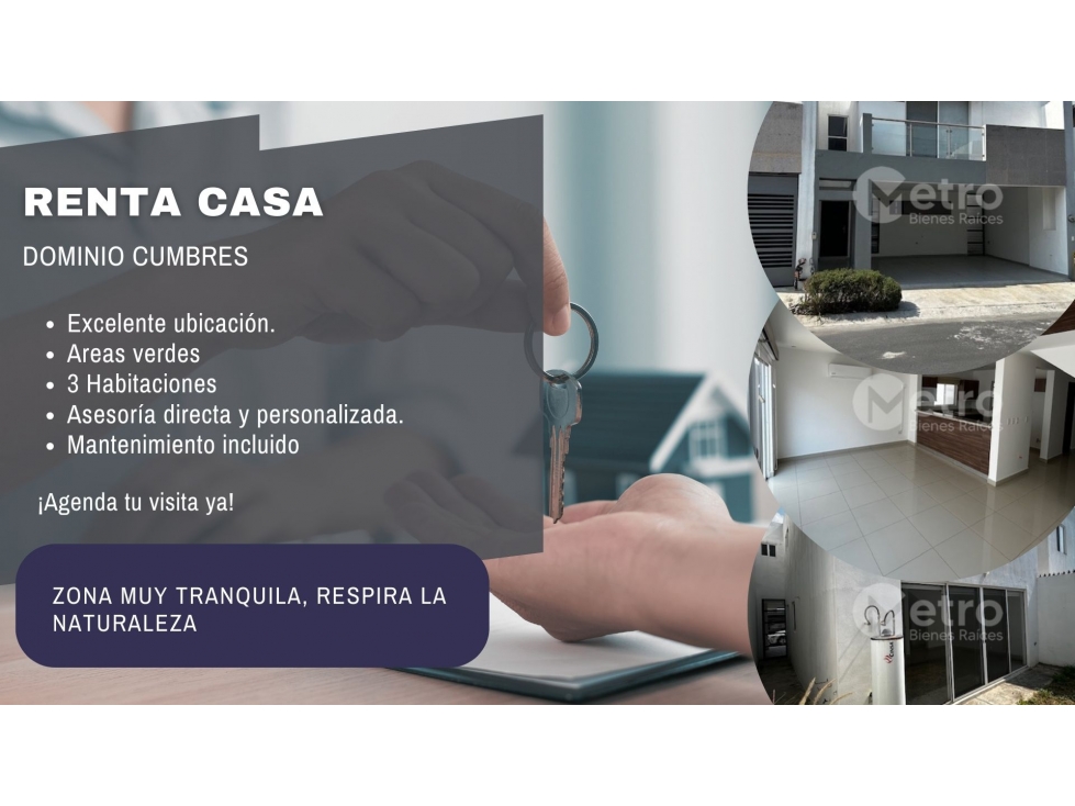 Casa en Renta en Dominio Cumbres Sector Britania, Garcia MZC - 1
