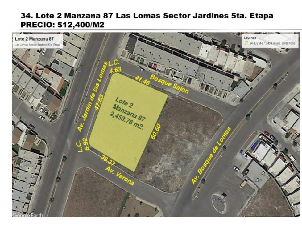 OPORTUNIDAD TERRENO EVENTA DETRAS HEB PENINSULA 2454 M 2 $ 30.429.000 - 1
