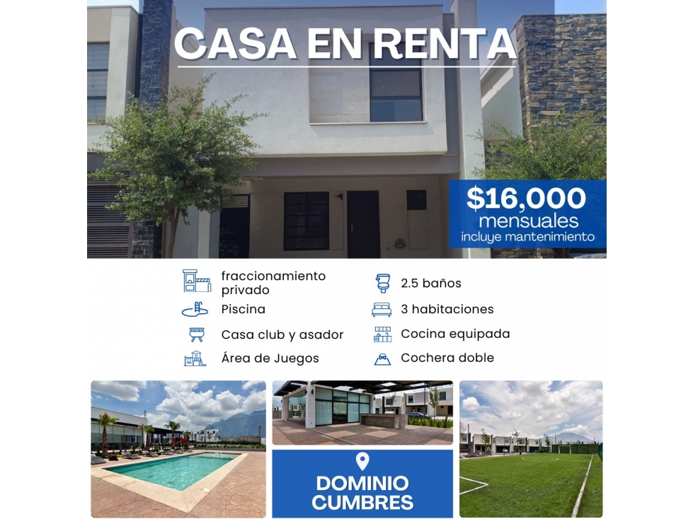 CASA EN RENTA CUMBRES ALTRYSA SEC. MONET NLC — foto 2