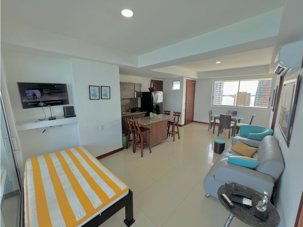VENTA APARTAMENTO CON VISTA AL MAR PALMETTO 2 ALCOBAS cartagena