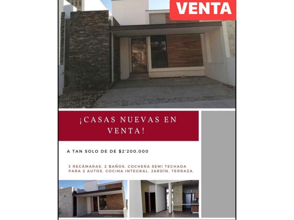 CASAS NUEVAS EN VENTA DE UNA SOLA PLANTA ZONA NORTE VILLA DE ALVAREZ - 1