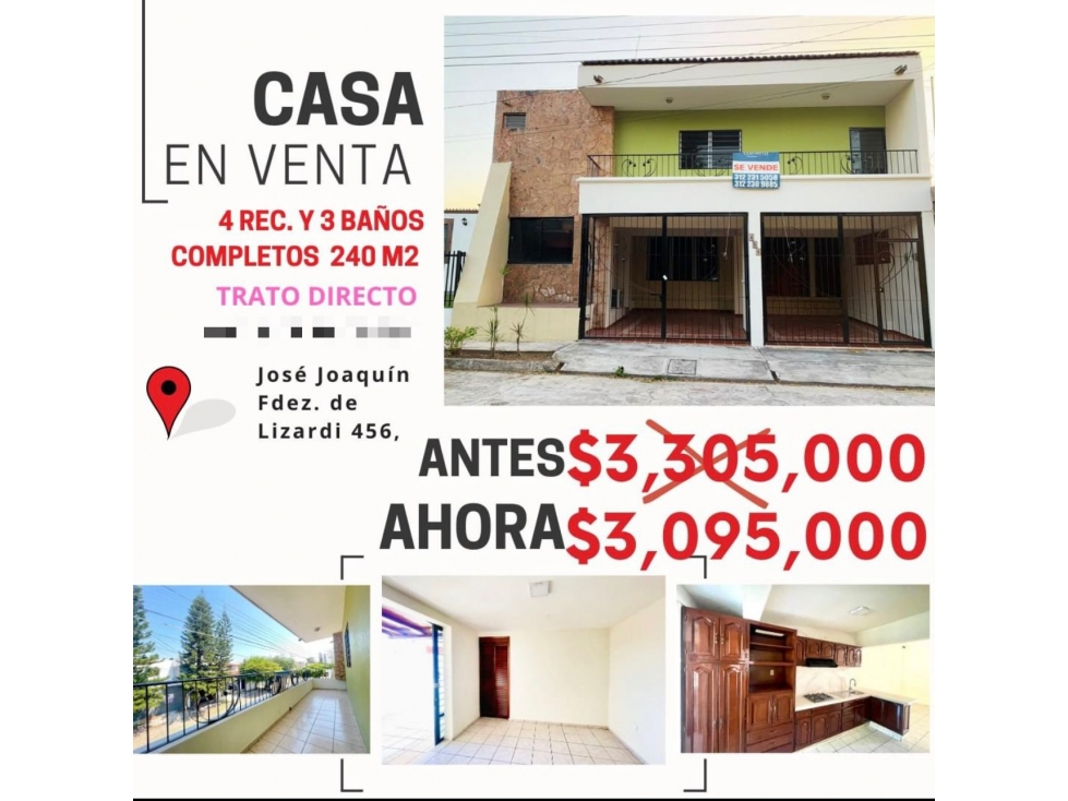 CASA EN VENTA JARDINES VISTA HERMOSA COLIMA POR DEBAJO DE VALOR AVALUO