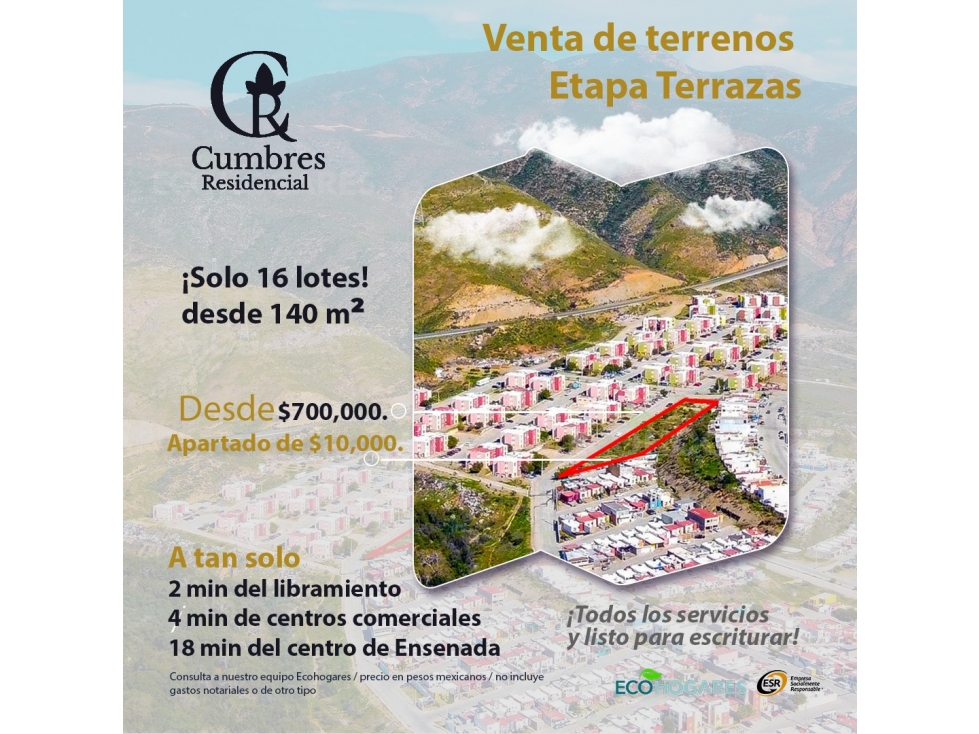 TERRENOS EN VENTA ETAPA TERRAZAS EN CUMBRE RESIDENCIAL DESDE - 1