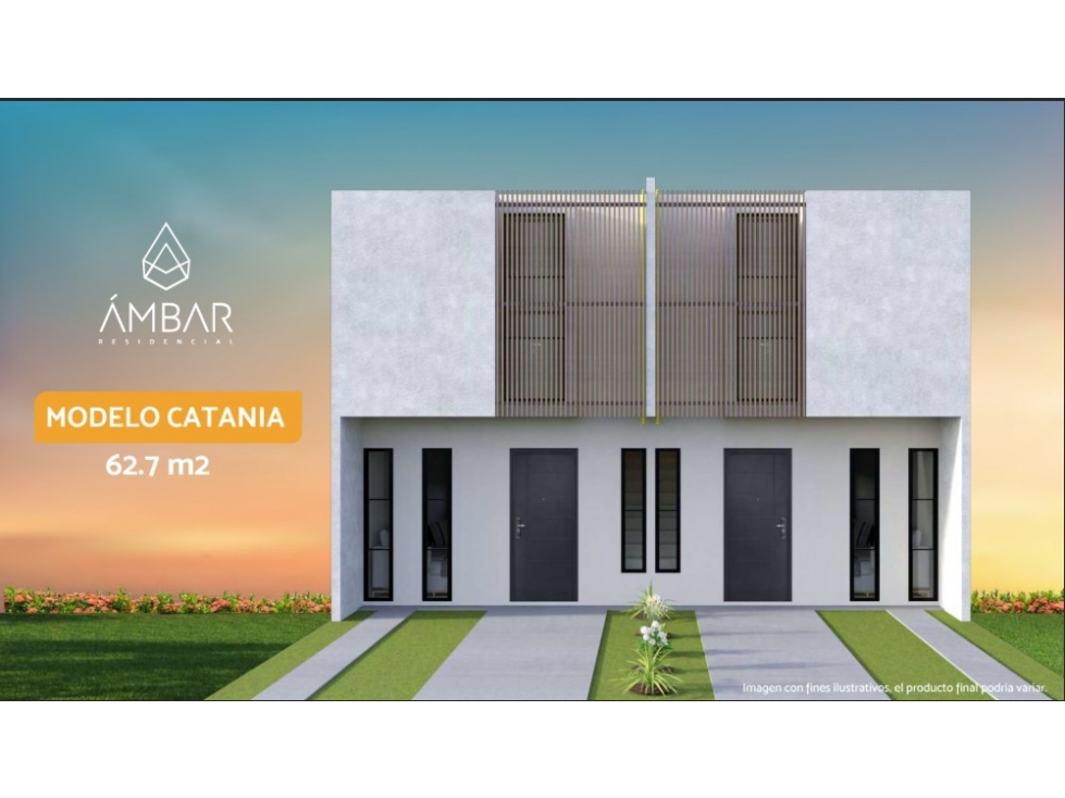 CASA EN PREVENTA MODELO CATANIA EN AMBAR RESIDENCIAL DESDE