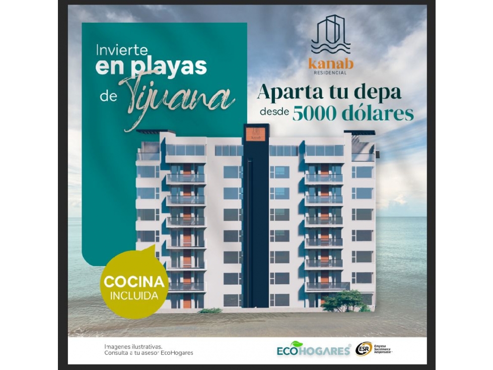 PREVENTA DEPTOS. TORRE B EN DESARROLLO KANAB RESIDENCIAL DESDE