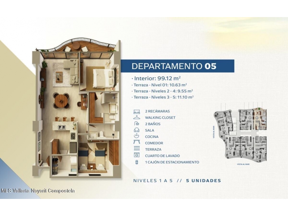 DEPTOS EN PREVENTA EN LAS OLAS PLAYA LOS PICOS 355 BUCERIAS DESDE - 2
