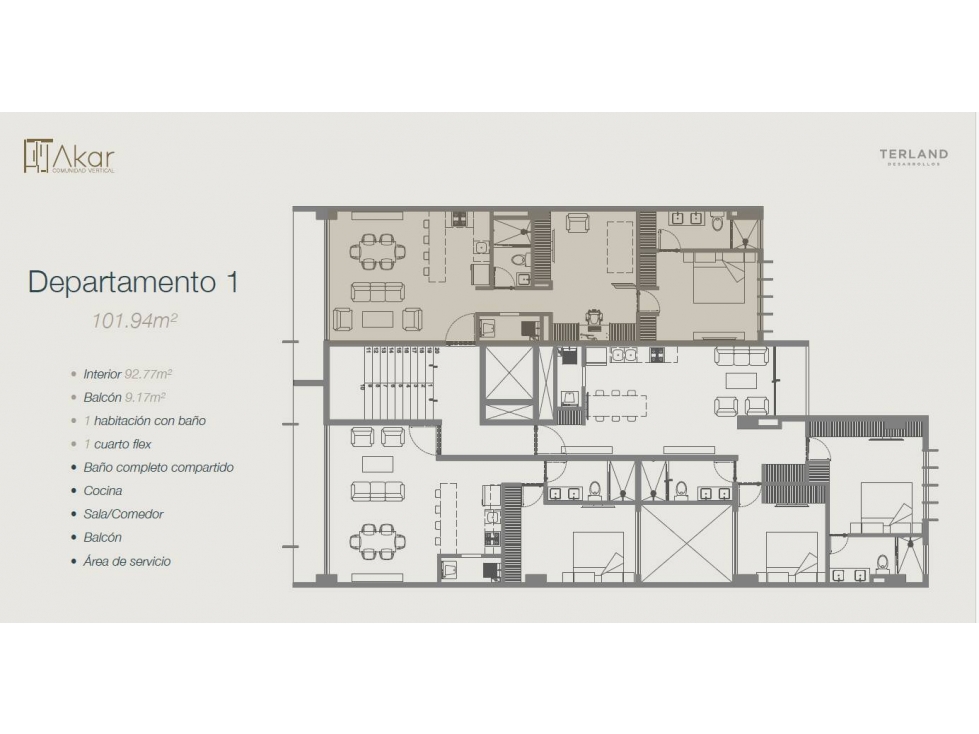 APARTMENTS PRE-SALE AKAR VERTICAL DEVELOPMENT TYPE 3 TIJUANA START AT — foto 3