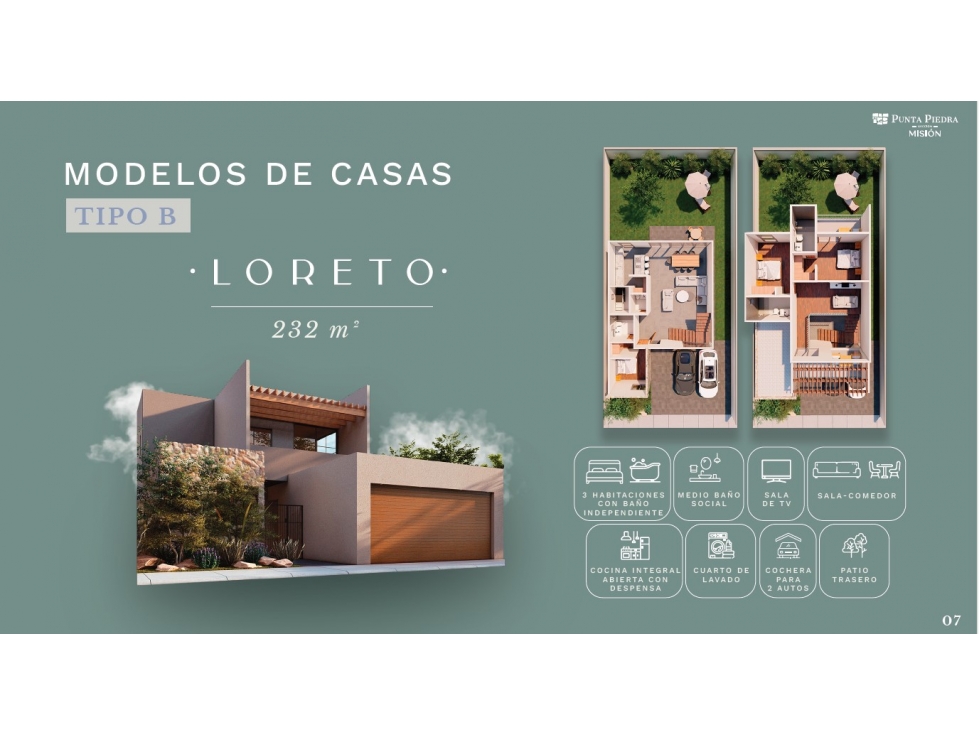 VENTA CASAS MODELO LORETO EN PUNTA PIEDRA SECCION MISION DESDE