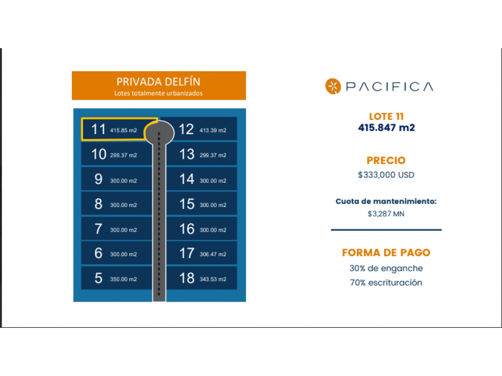 LOTE 11 URBANIZADO EN PRIVADA DELFIN EN VILLAS Y PRIVADAS PACIFICA — foto 4