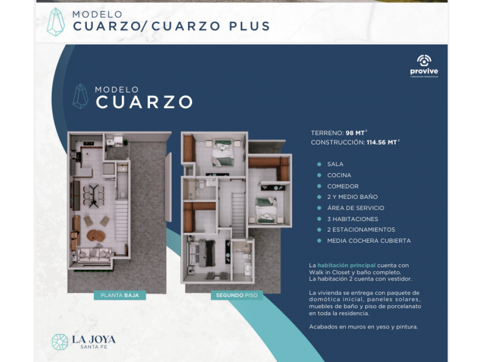 CASA EN VENTA DESARROLLO LA JOYA SANTA FE MODELO CUARZO — foto 2