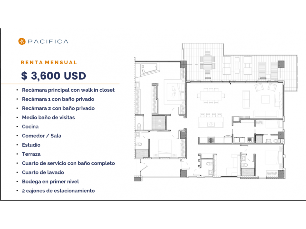 RENTA CONDOMINIO 801 TORRE MAREA EN VILLAS Y PRIVADAS PACIFICA - 5