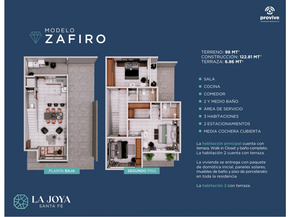 CASA EN VENTA DESARROLLO LA JOYA SANTA FE MODELO ZAFIRO - 6