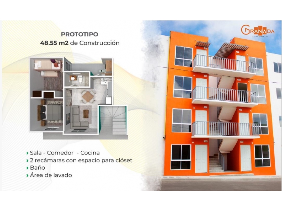 DEPARTAMENTOS EN VENTA EN GRANADA CONDOMINIOS DE 48 M2 - 6