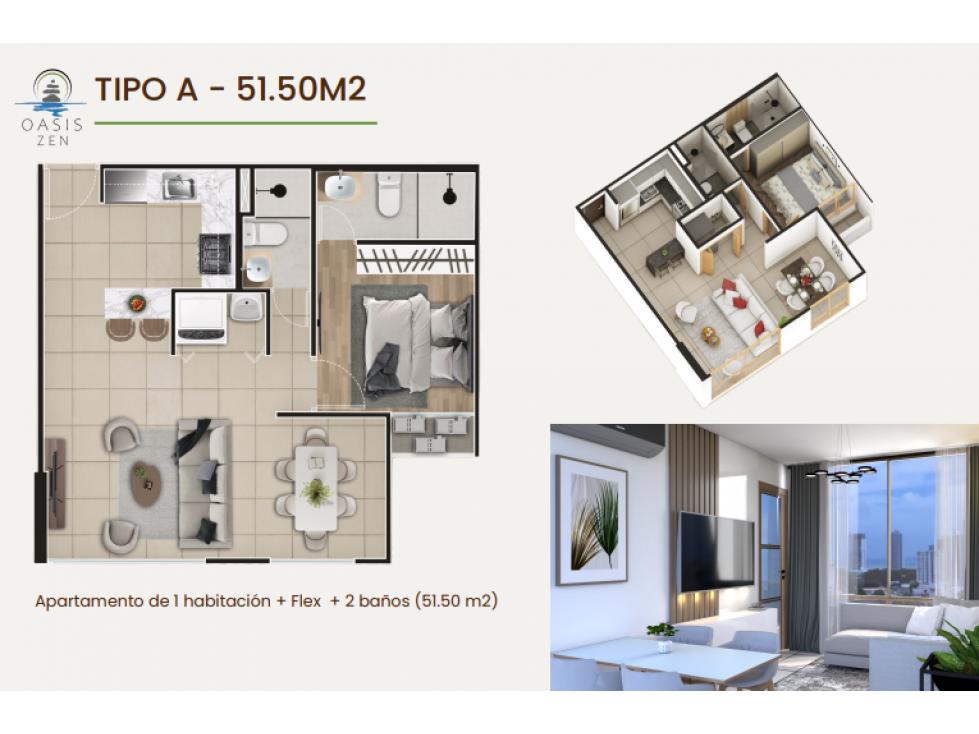 VENTA DE APARTAMENTOS EN OASIS ZEN VIA ESPAÑA CERCA AL HOSPITAL — foto 2