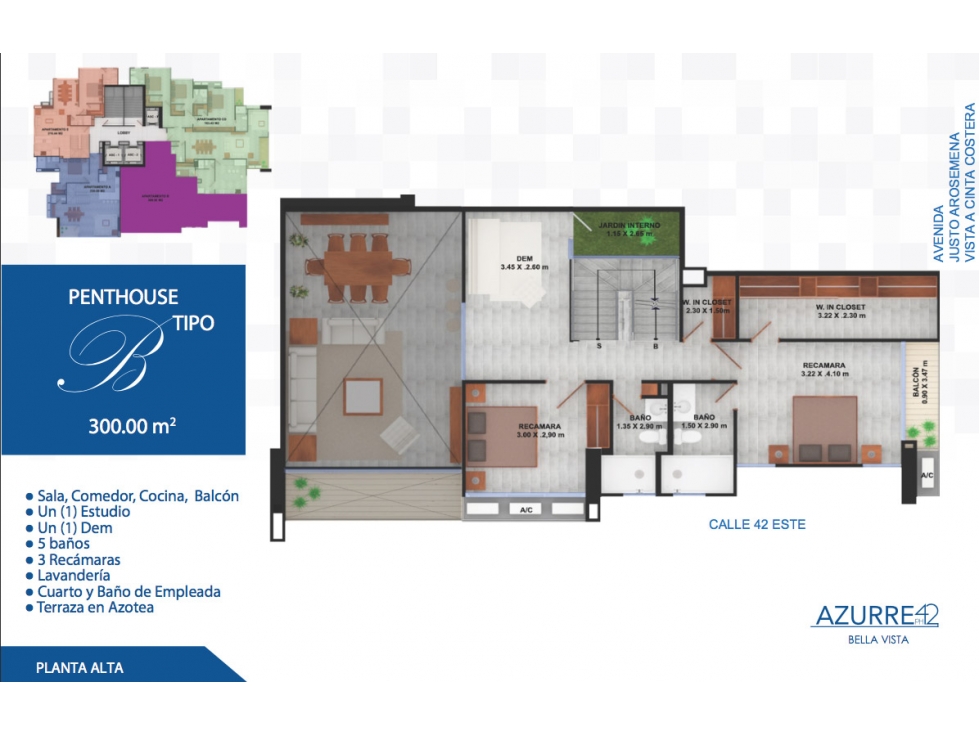 APARTAMENTO PENTHOUSE 230m2 3 RECAMARAS BELLA VISTA PH AZURRE — foto 5