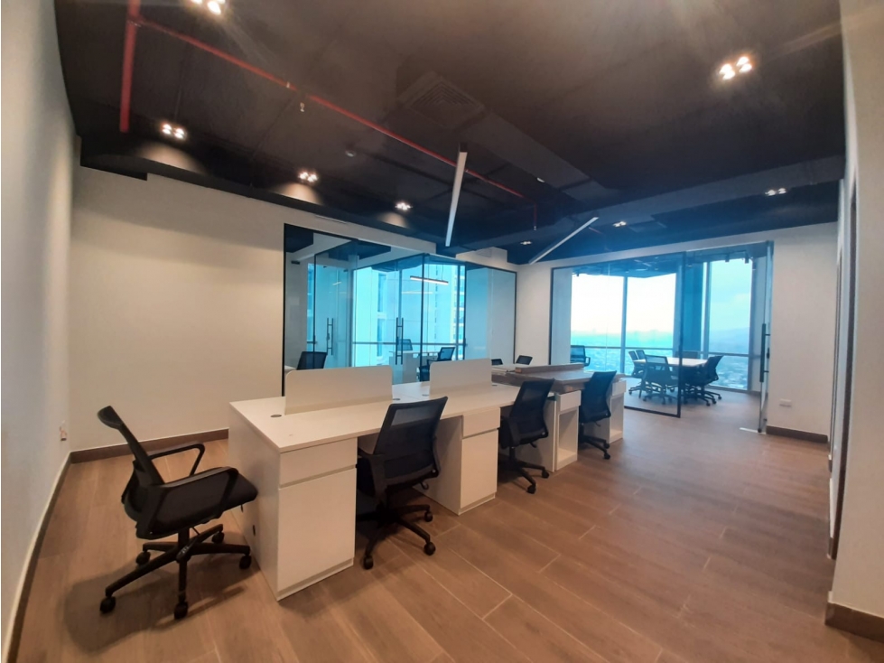 ALQUILER OFICINA AMOBLADA COSTA DEL ESTE 122M2 ESTRENAR MTTO INCLUIDO