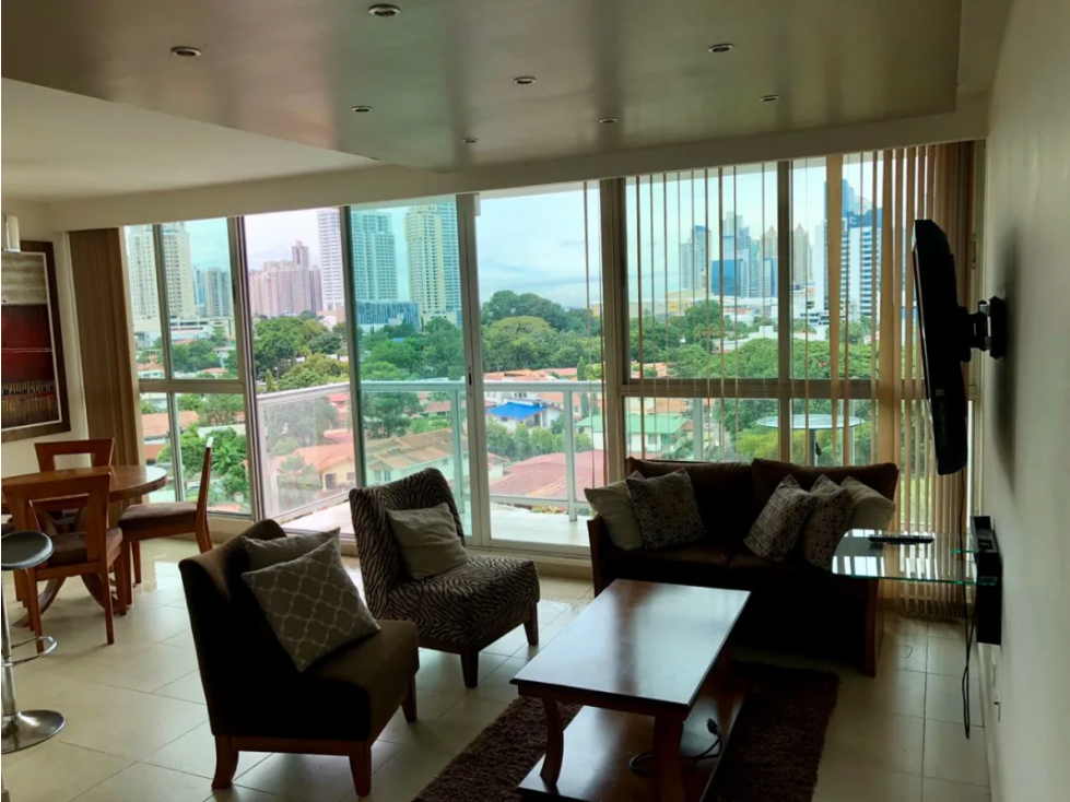ALQUILER APARTAMENTO AMOBLADO VIA PORRAS CON BALCON PH OASIS TOWER